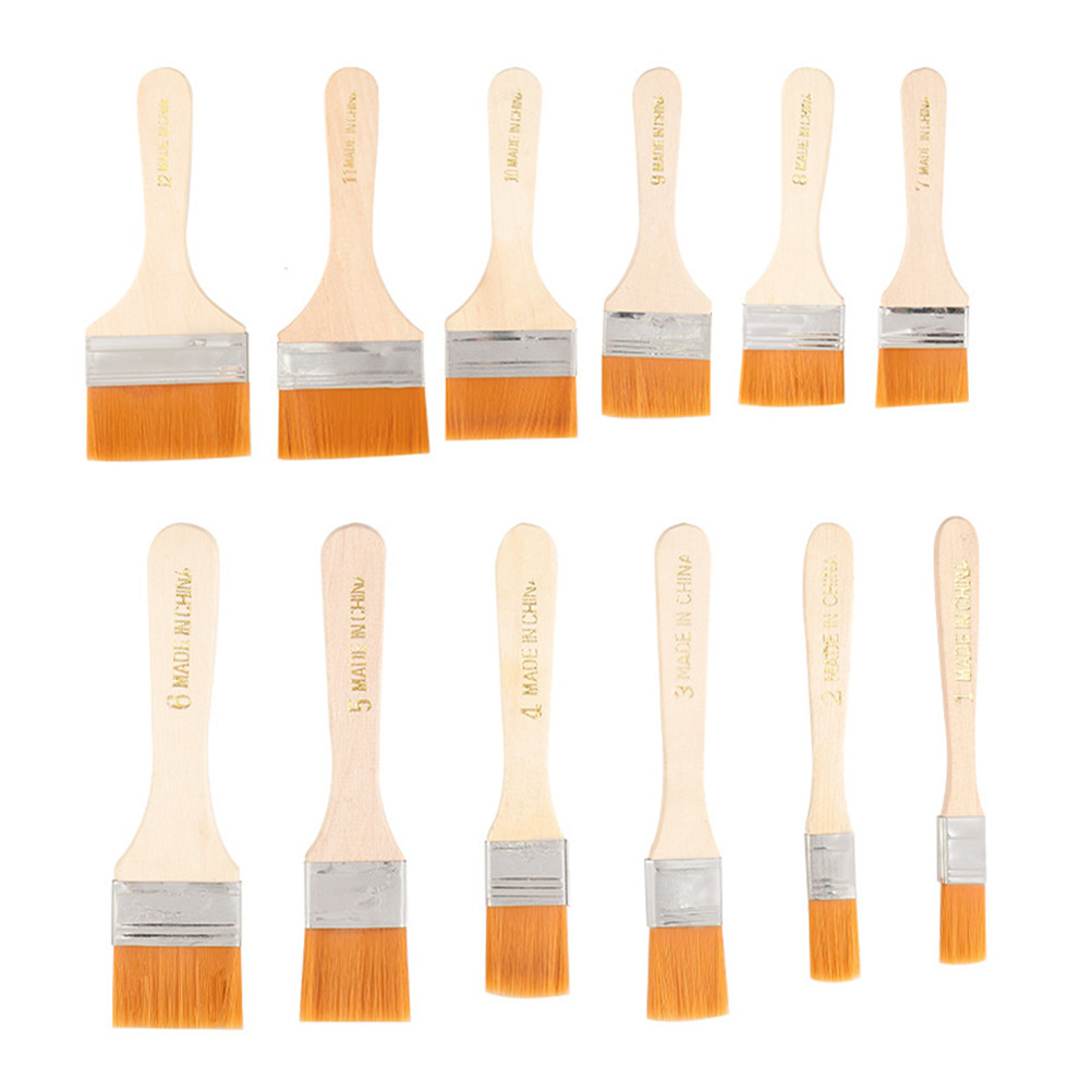 12Pcs Nylon Flat Paint Brushes - Home Improvement Fence review and price