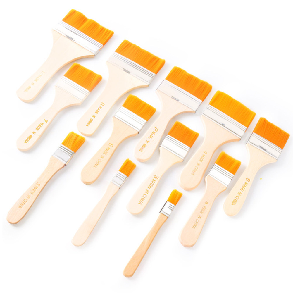 12Pcs Nylon Flat Paint Brushes - Home Improvement Fence review and price