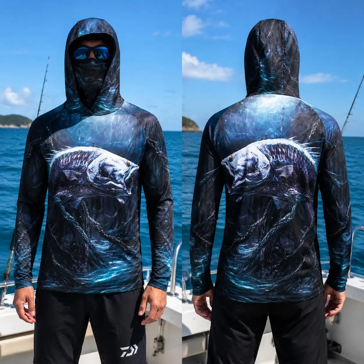 Mens Fishing Hooded Shirt UPF5 - Wallpaper review and price