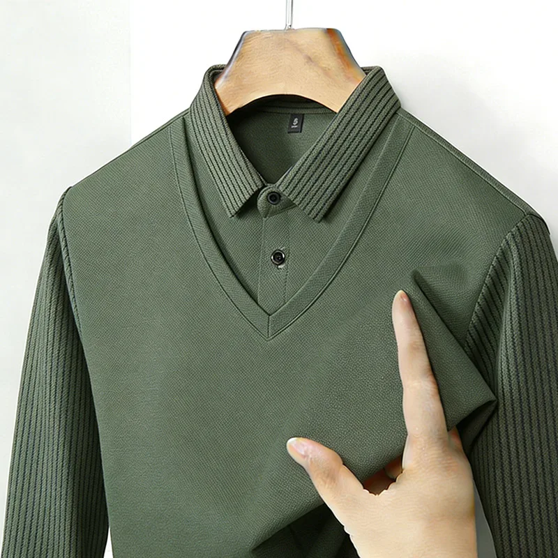 Men's Fake Two Piece Shirt Col - Wallpaper review and price