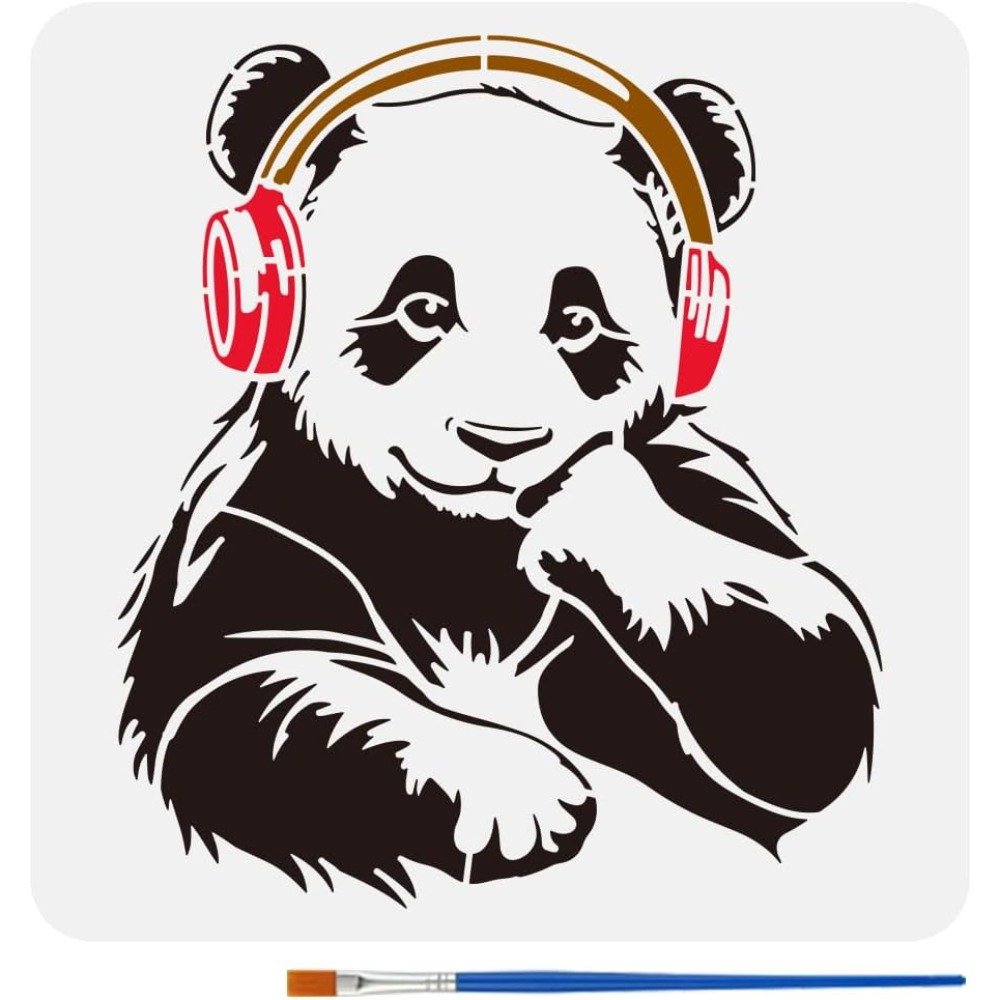 Panda Stencil with a Paint Bru - Paint Brush review and price