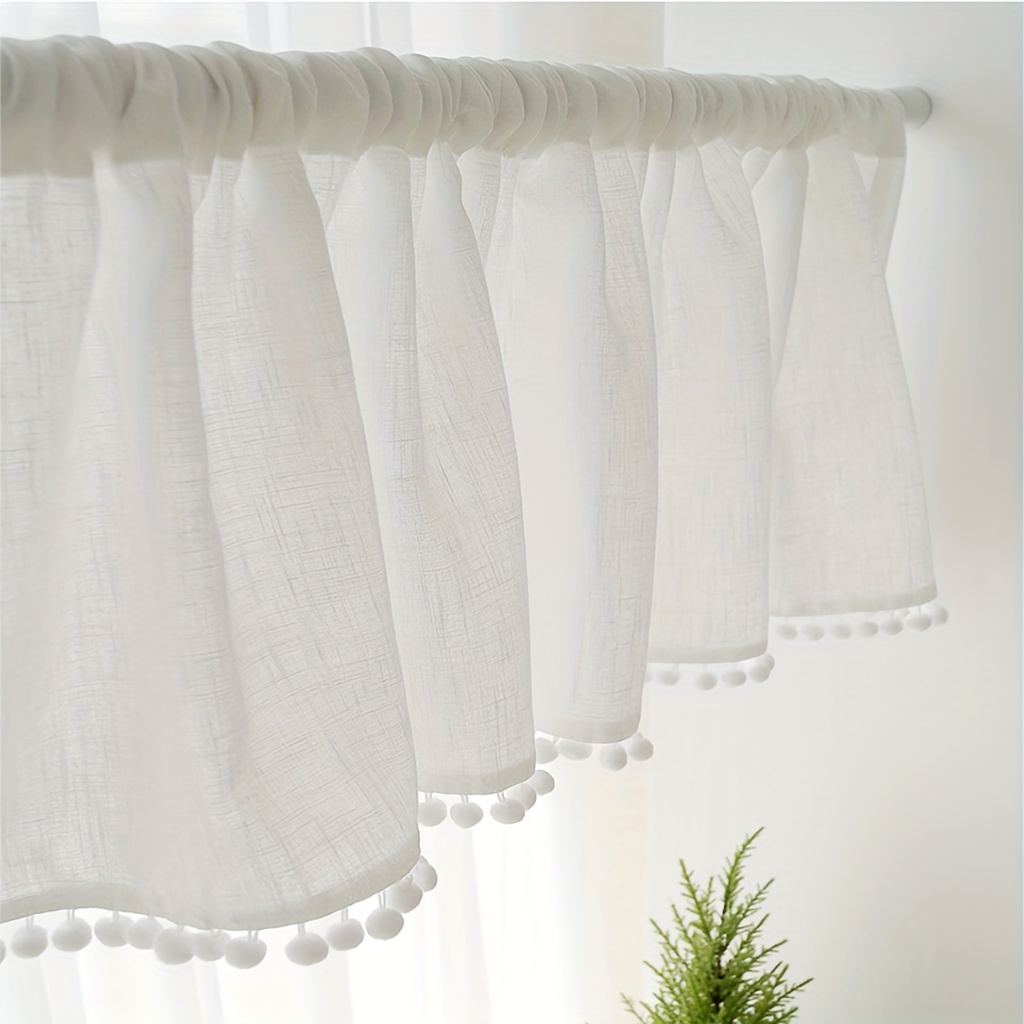 1Pc Cross Gauze Ball Short Cur - Curtain Rods review and price