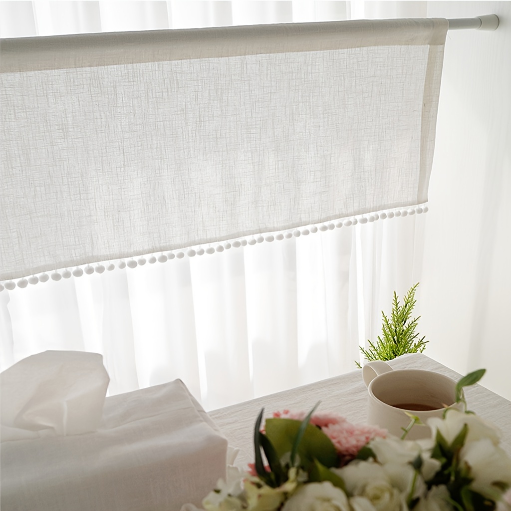 1Pc Cross Gauze Ball Short Cur - Curtain Rods review and price